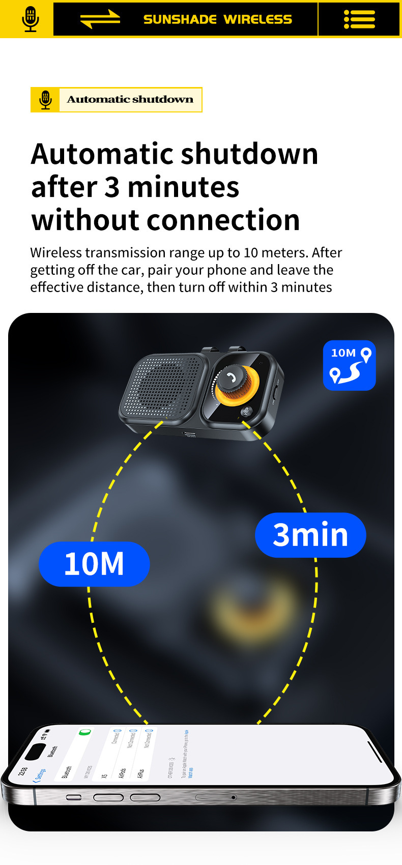 New Bt17 Sun Visor Bluetooth Car Hands-Free Call Noise Reduction Intelligent Sensor Vibration Boot Siri Voice 3W