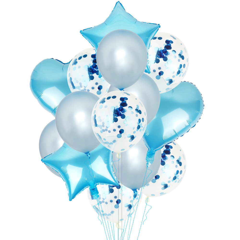 18 pulgadas 14PC película de aluminio lentejuelas Pearl Rose Gold Balloon Set Fiesta de cumpleaños de los niños Decoración ambiente arreglo globo