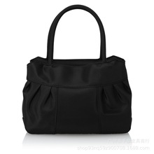 跨境日式黑色手提正式包 布制绸缎大容量正装包正式场合晚宴包