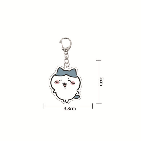 New Jiyika Wow Cartoon Keychain Acrylic chiikawa Small Eight Cute Schoolbag Pendant Peripheral Girlfriend