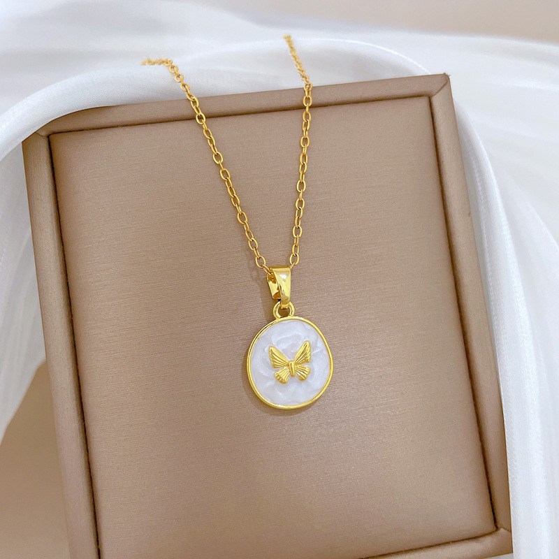 Gorgeous Butterfly Diamond Necklace For Women Versatile Titanium_voghion.com