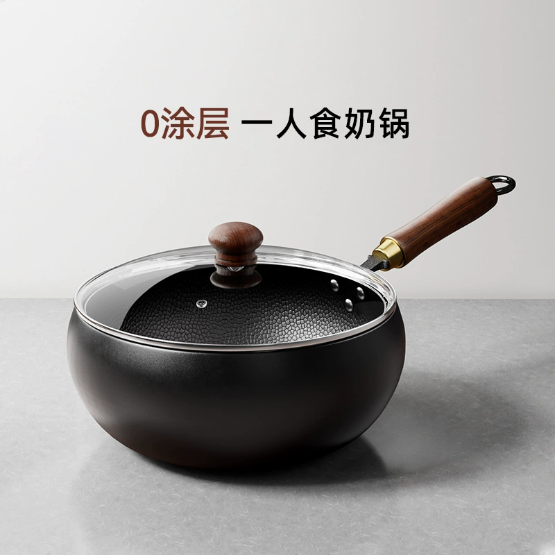 Zhangqiu ручная мини-чугунная молочная кастрюля для жарки на одну порцию, без покрытия, компактная