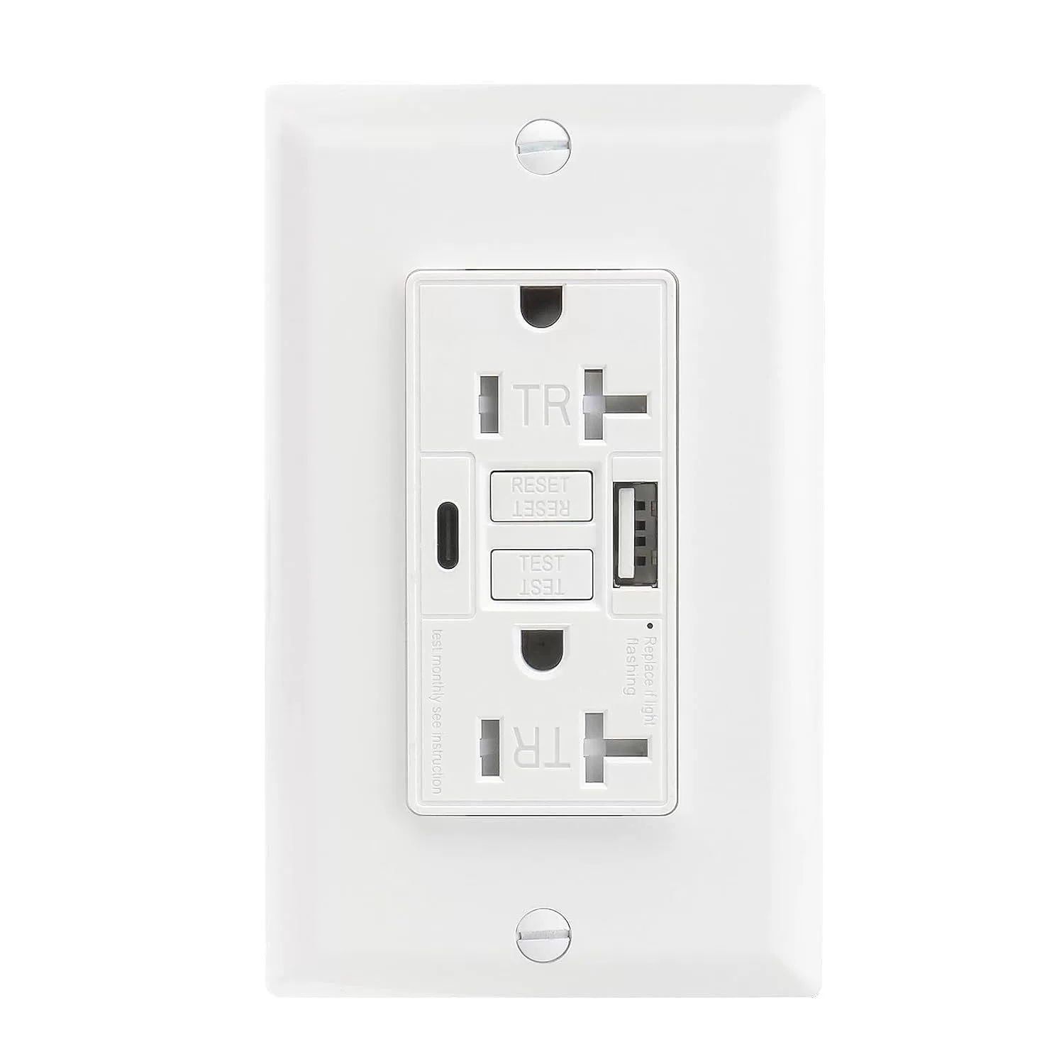 Выключатель с заземлением 20А125В по стандарту США с USB Type C interruptor