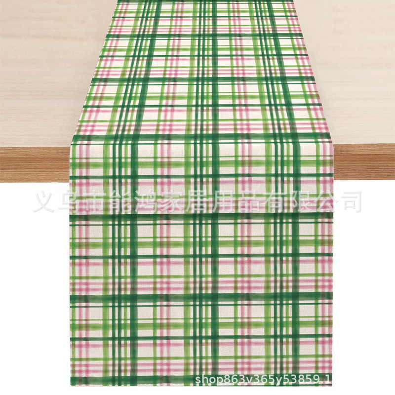 国境を越えて人気のある聖パトリックの日のテーブル旗の家庭装飾プリントテーブルのマットのお茶の数蓋の布の亜麻のテーブルの旗|undefined