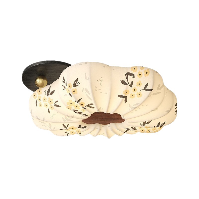 Lámpara de dormitorio 2025 nuevo estilo de protección ocular de espectro completo estilo Song cubierta de tela estética restaurante arte lámpara de techo lámpara Zhongshan