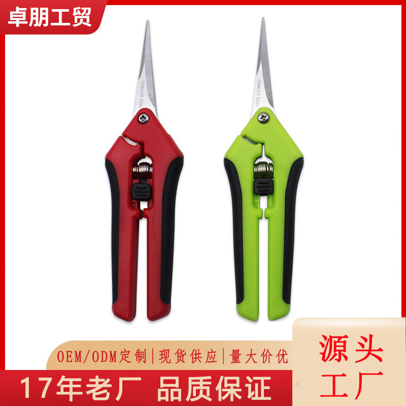多用途不锈钢果枝剪 园艺插花摘果剪园艺剪园林工具修枝剪批发