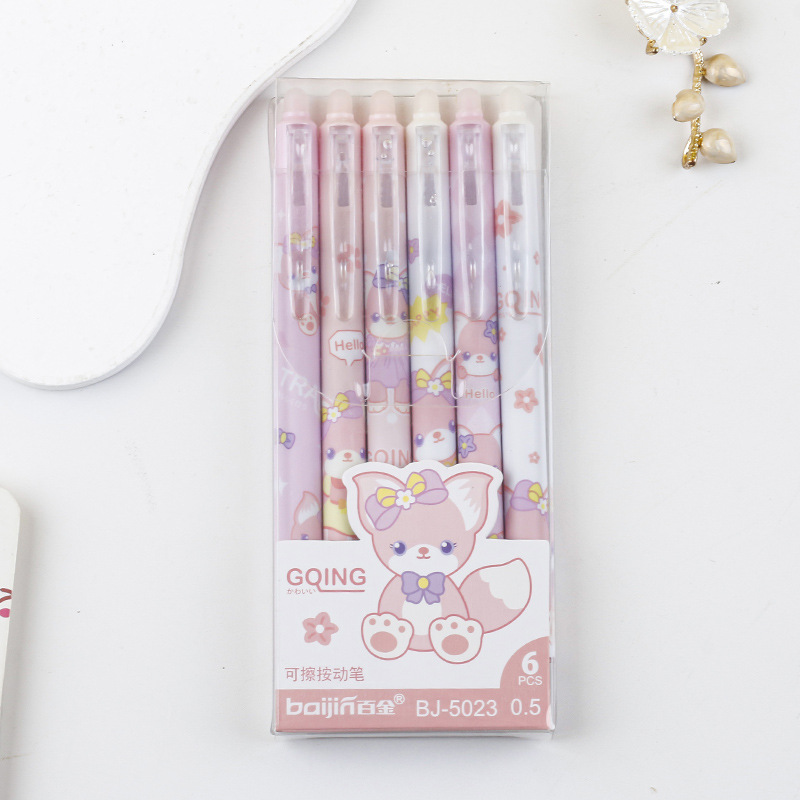 Presione el lápiz limpiable azul cristal 0.5 azul lápiz mágico limpiador pulsador lápiz neutro alto valor de la cara en el viento lápiz azul limpiable