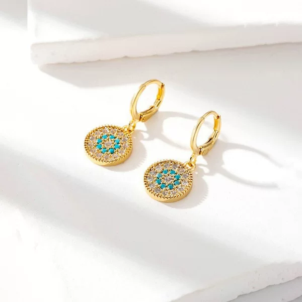 [Copper Micro-Inlaid] Retro Round Earrings, Accessible Luxury, High-End, Niche Versatile Earrings, Fashionable and Simple Women's Earrings