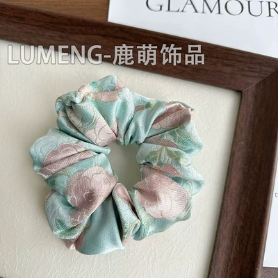 Unique National Style, Handmade Hair Accessory, Saç üçün rezinlər - blue-pink-peony