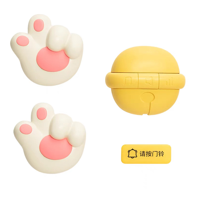 Cat Claw ワイヤレス ドアベル、パンチなし、配線なし、ホーム クリエイティブ、かわいい、遠距離エントリー リマインダー、高齢者向け通話装置|undefined