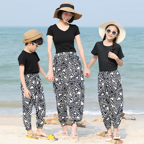 Children's anti-mosquito pants for girls, thin baby summer parent-child wear, adults and boys' loose bloomers, casual loose pants