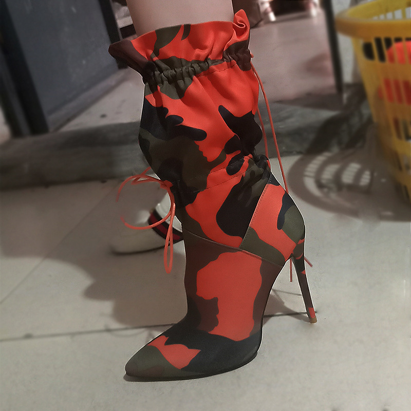 Women's Streetwear Camouflage Point Toe Classic Boots display picture 2