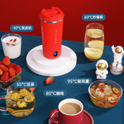 110V220V Weibili cross-border electric hot water cup kettle health cup electric stew pot temperature display coffee cup gift