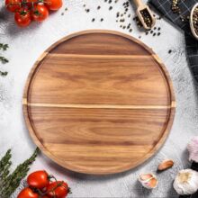 工厂直销相思木圆形托盘实木服务托盘零食盘香薰托盘浴室收纳整理