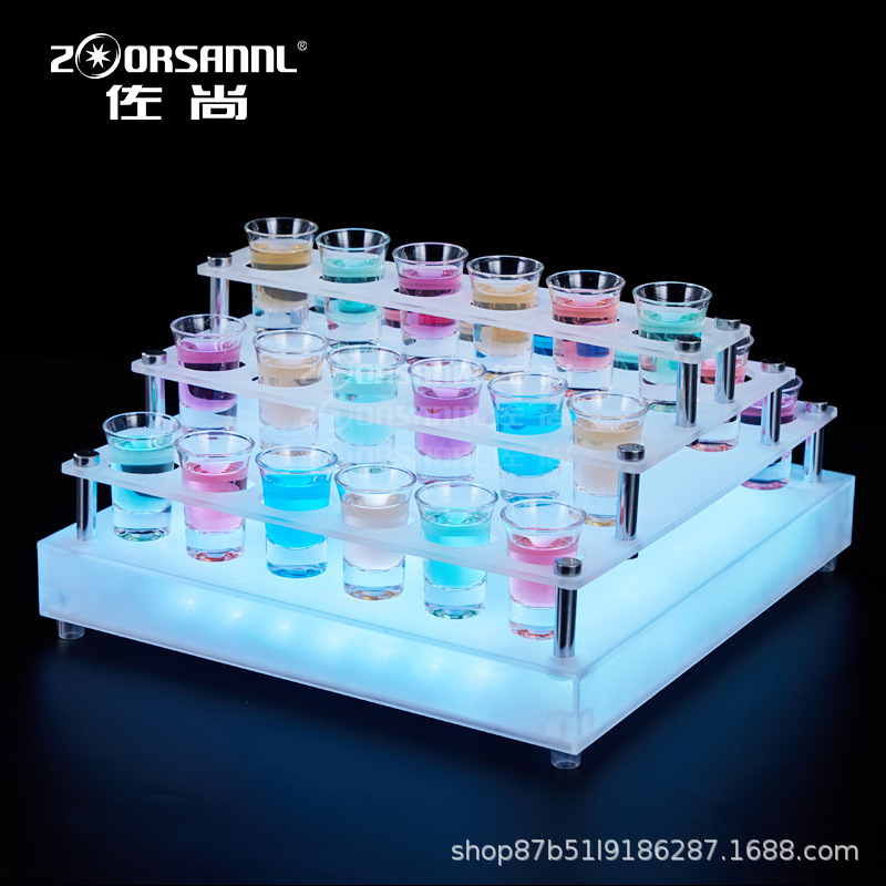 Zuoshang traje luminoso titular de la taza de cóctel LED Bullet portavasos una taza de Champagne Wine Rack bar Wine Set