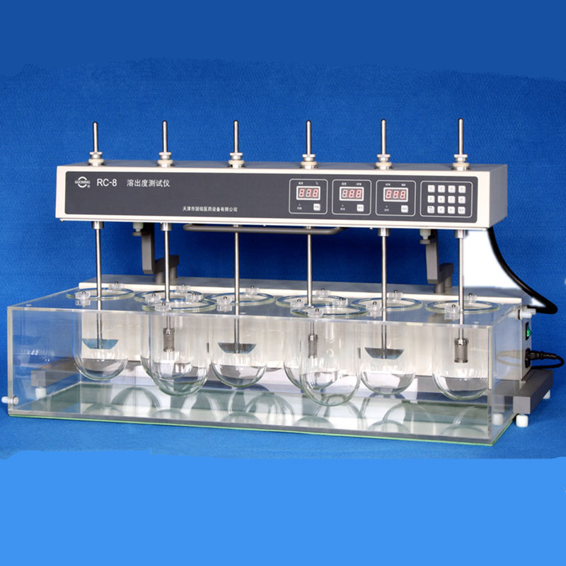 八杯六杆手动翻转溶出度测定仪 国铭RC-8中\英文版溶出度测试仪