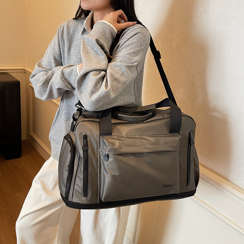 Large-capacity short-distance travel bag with wet and dry separation, sports and fitness bag with handle, expandable flash storage luggage bag
