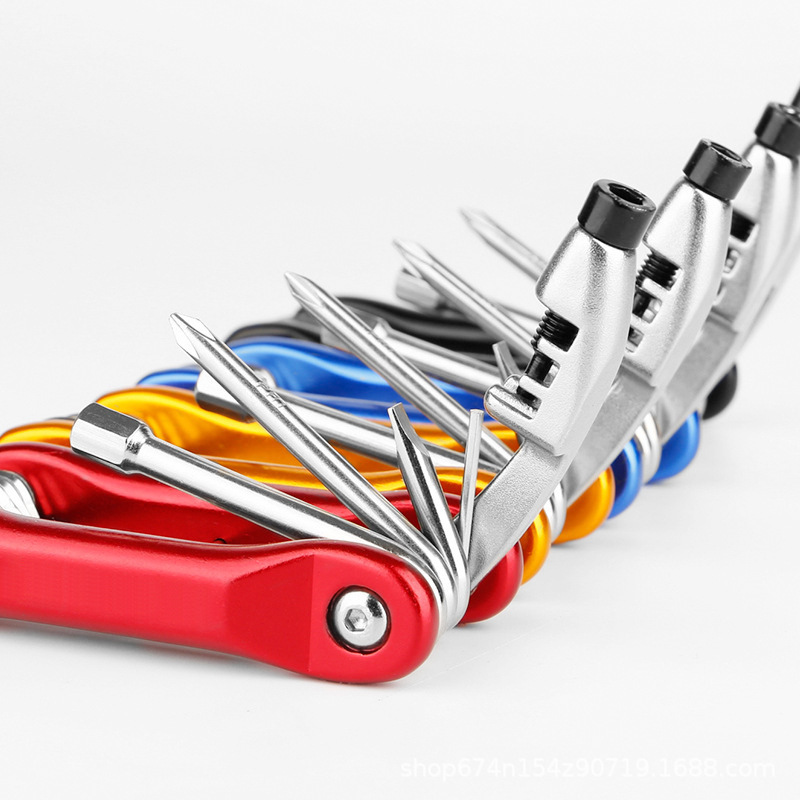 Nueva herramienta de bicicleta herramienta de combinación de mantenimiento multifuncional portátil con cortador de cadena equipo de equitación