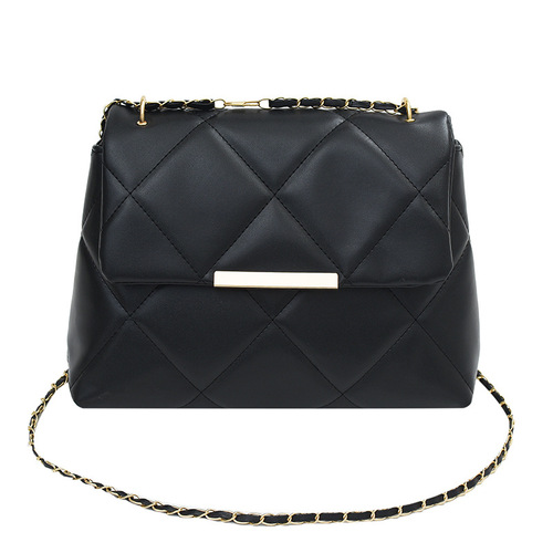 Personalized trendy rhombus embroidery chain bag for women  new style small fragrance simple portable casual fashion crossbody bag