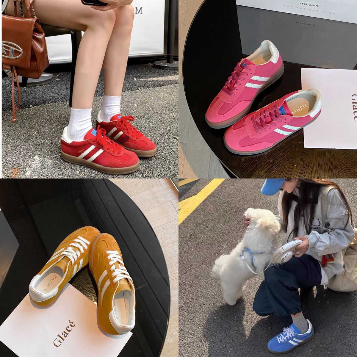 정품 가죽 클래식 독일 훈련 신발 높이 증가 여성 신발 2025 새로운 레트로 레드 올 매치 캐주얼 신발 컬러 매칭 운동화