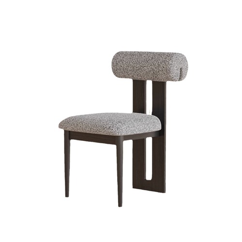 Wabi-sabi style solid wood fabric dining chair casual simple dressing table chair light luxury Nordic modern medieval makeup table and chairs