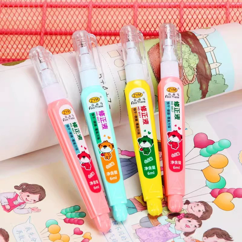 Cartoon children's stationery modification solution modified solution fast dry white office pen shape student modification solution 6ml