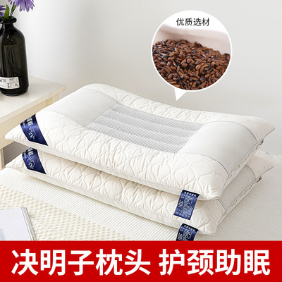 决明子枕头枕芯护颈椎一对装全棉家用羽丝绒不塌陷变形 厂家批发|ms