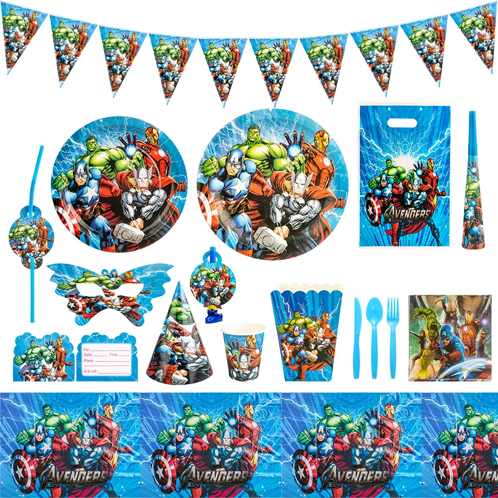 The Avengers, children's triangular set, mask, tableware, Birthday gift
