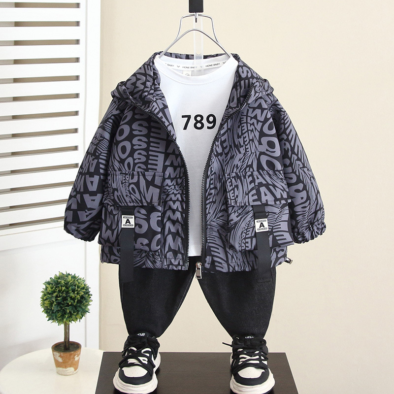 5987 Chaquetas de primavera y otoño para niños Chaquetas con capucha para niños 2024 nuevas chaquetas de otoño para bebés