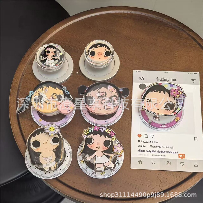 Cute Cartoon Little Jade Girl Suitable for Magsafe Magnetic Stand with Super Strong Adsorption and Retractable Desktop Airbag for Women Cute Cartoon Little Jade Girl Suitable for Magsafe Magnetic Stand with Super Strong Adsorption and Retractable Desktop Airbag for Women