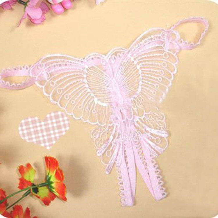 Linda mariposa sexy entrepierna abierta invisible Tanga T pantalones en forma de C sexy ropa interior femenina sexy encaje