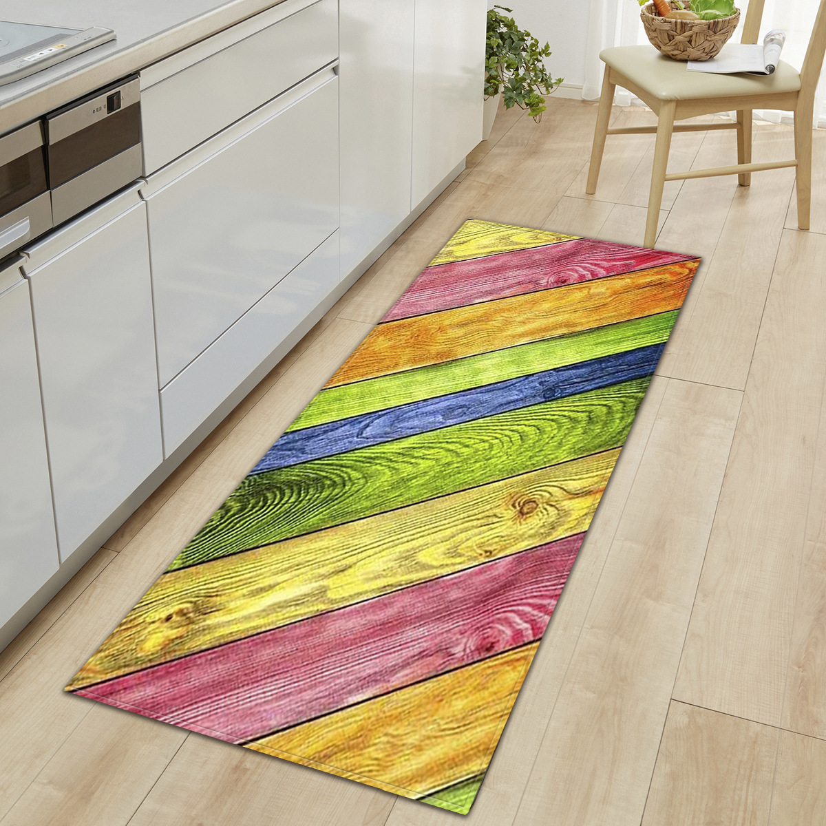 Venta caliente grano de madera puerta casa estera cocina tira absorbente baño antideslizante alfombra del piso sala de estar dormitorio alfombra 1