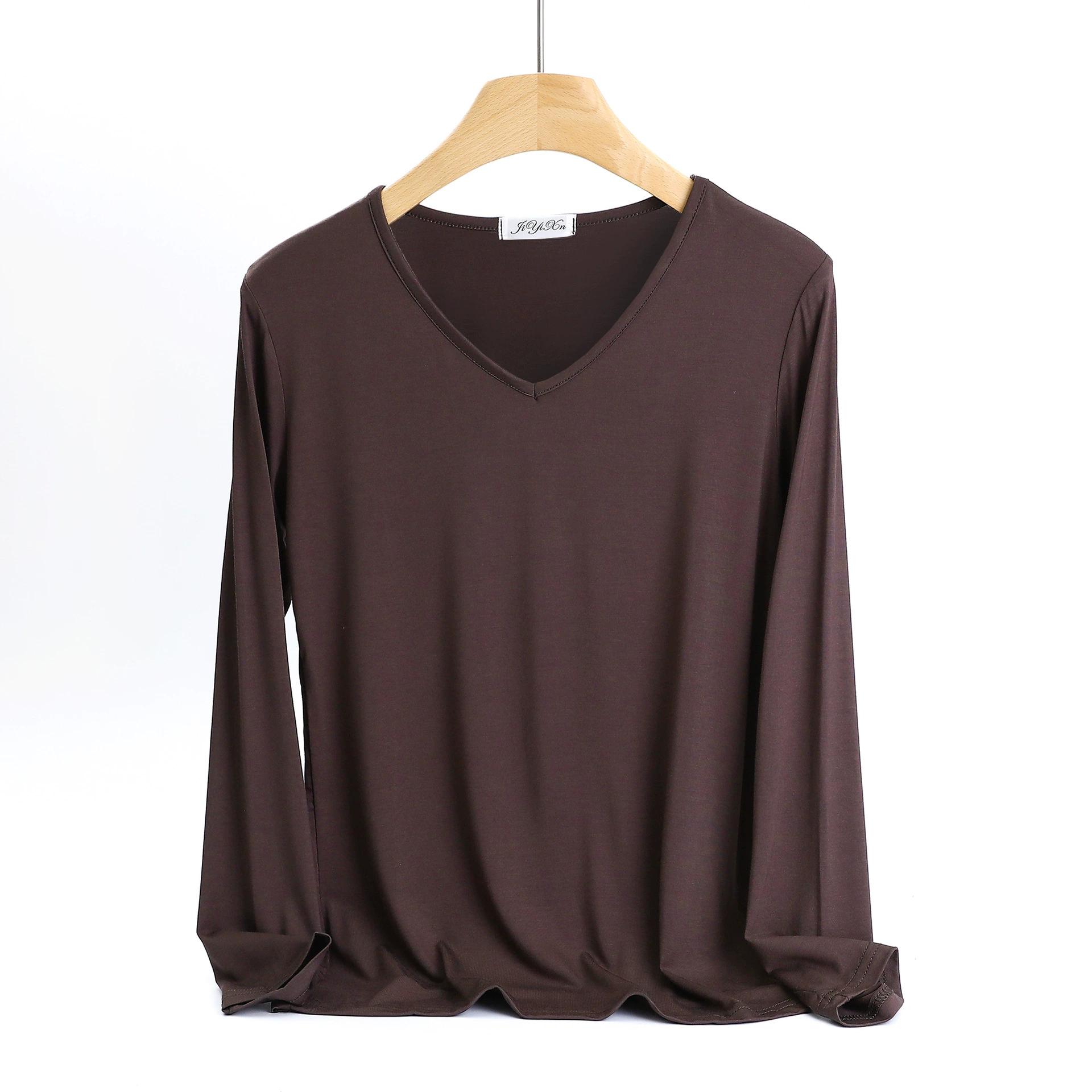 锦怡绚 Knitted base long-sleeve, slim fit, V-neckline