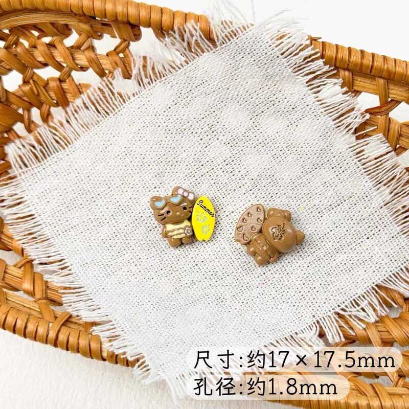 可爱合金黑皮冲浪凯迪猫串珠手工diy手机链钥匙扣材料饰品配件|undefined
