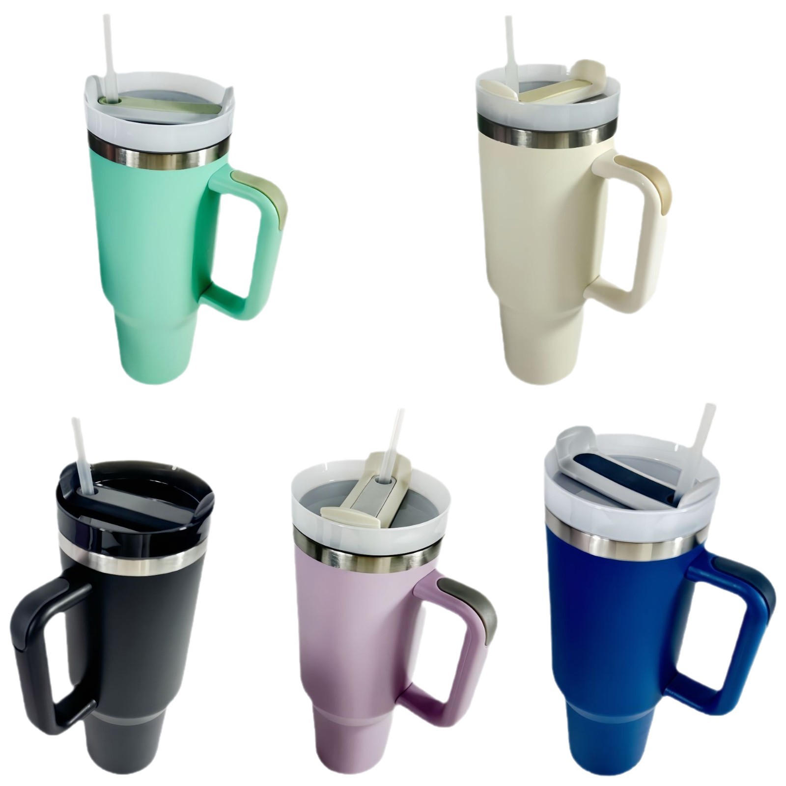 Taza de hielo portátil transfronteriza de segunda generación 304 taza de aislamiento de acero inoxidable 40oz taza de agua de paja de gran capacidad al aire libre