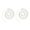 Round spiral, retro earrings with gears heart shaped, European style, wholesale