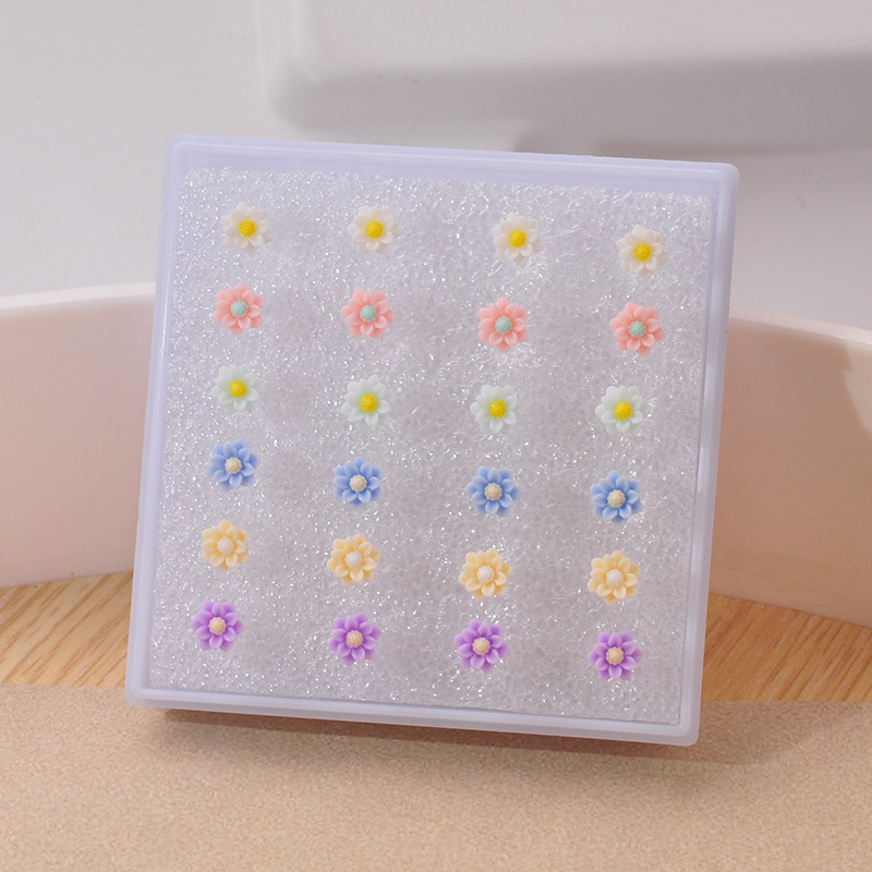 塑料树脂耳钉新款气质小众精致山茶花樱花高级耳环耳饰