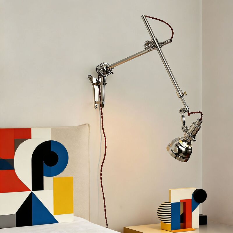 Bauhaus Retro Industrial Style Swing Arm Retractable Wall Lamp Nordic Style Bedside Lamp Wall Lamp Cafe Indoor Reading Lamp