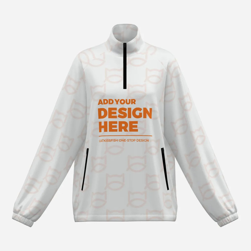 Cross-Border New Model Full-Print Upf50+ Women's Lightweight 1/4 Zip Sweatshirt, Dropshipping Available