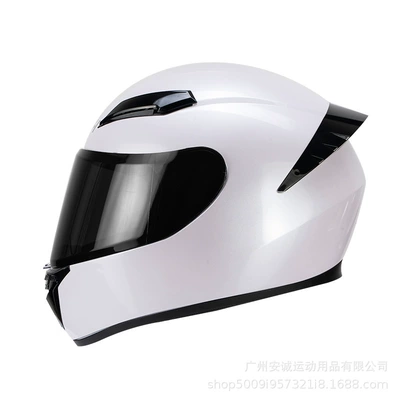 Motosiklet kaskı (dəbilqə) — and Winter Anti-Fog, Bluetooth Riding - pure-bright-white-black-mirror-m-57-58-head-circumference