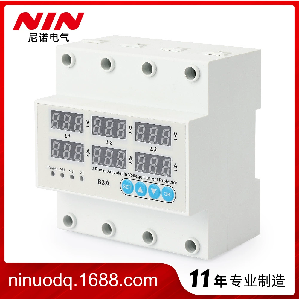 Трехфазная защита от напряжения и тока Nino Electric