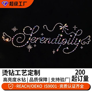 跨境外贸服饰烫钻烫图贴片厚板夜光热转印仿刺绣白墨烫画定制加工