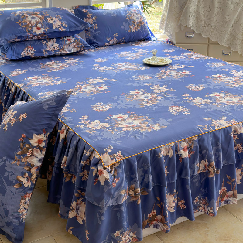 Transfronterizo Simmons cubierta de cama de tres piezas set sábanas de comercio exterior colchón cubierta protectora para cubrir la falda de cama de una sola pieza de falda cubierta de cama 2