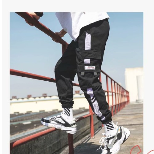 Fábrica al por mayor overoles primavera y otoño de los hombres pantalones atados al tobillo jóvenes de los hombres pantalones atados al tobillo pantalones casuales sueltos de los hombres