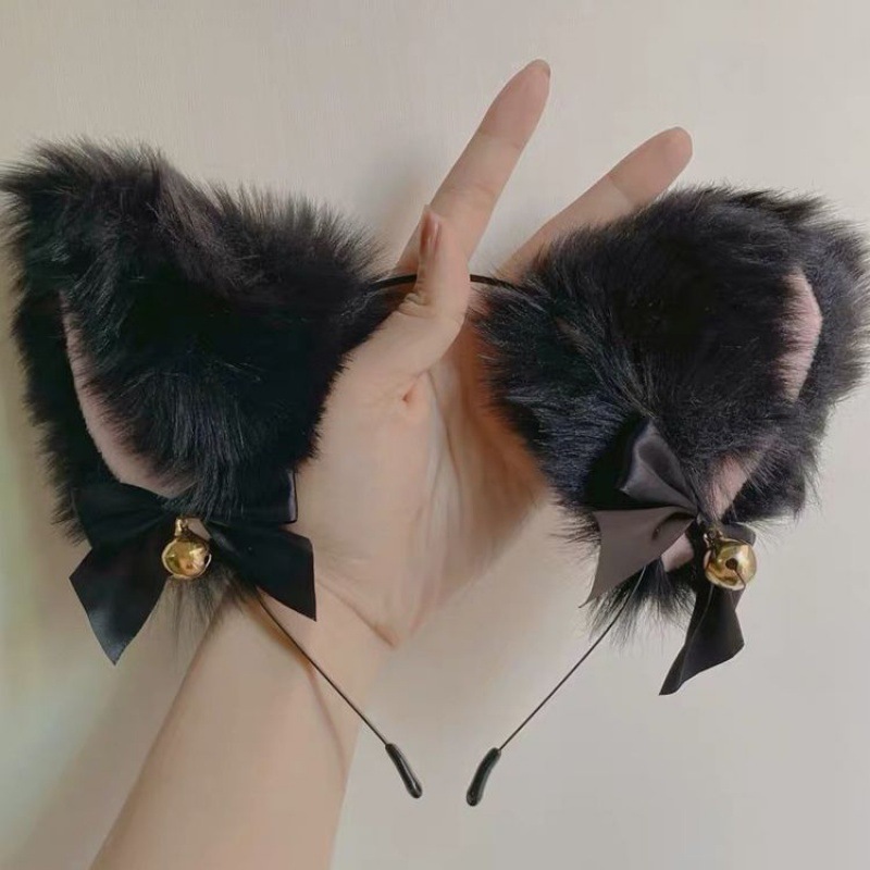 猫耳发箍猫耳朵狼耳头饰狼尾狼系友毛绒兽耳配饰套装|undefined
