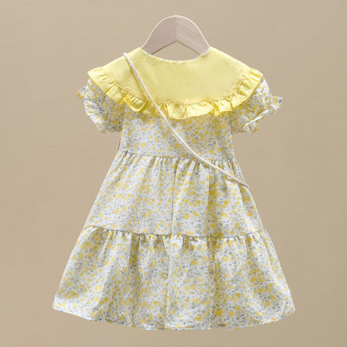 Children's Summer Stylish Dress for Girls, Floral Print Dress, 2024 New Summer Outfit for Girls, Princess Dress, Dropshipping One Piece