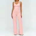 7028 vest + 7028-2 wide-leg pants—peach pink