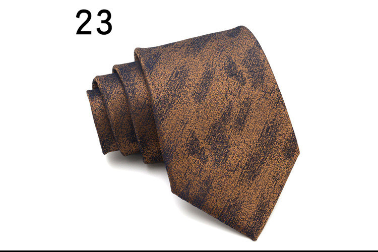 ネクタイの男性の正装のビジネス8cmの幅のシャンパンのストライプの丸い点の職業のシャツのネクタイの手は金の韓国版を結んで結婚します。