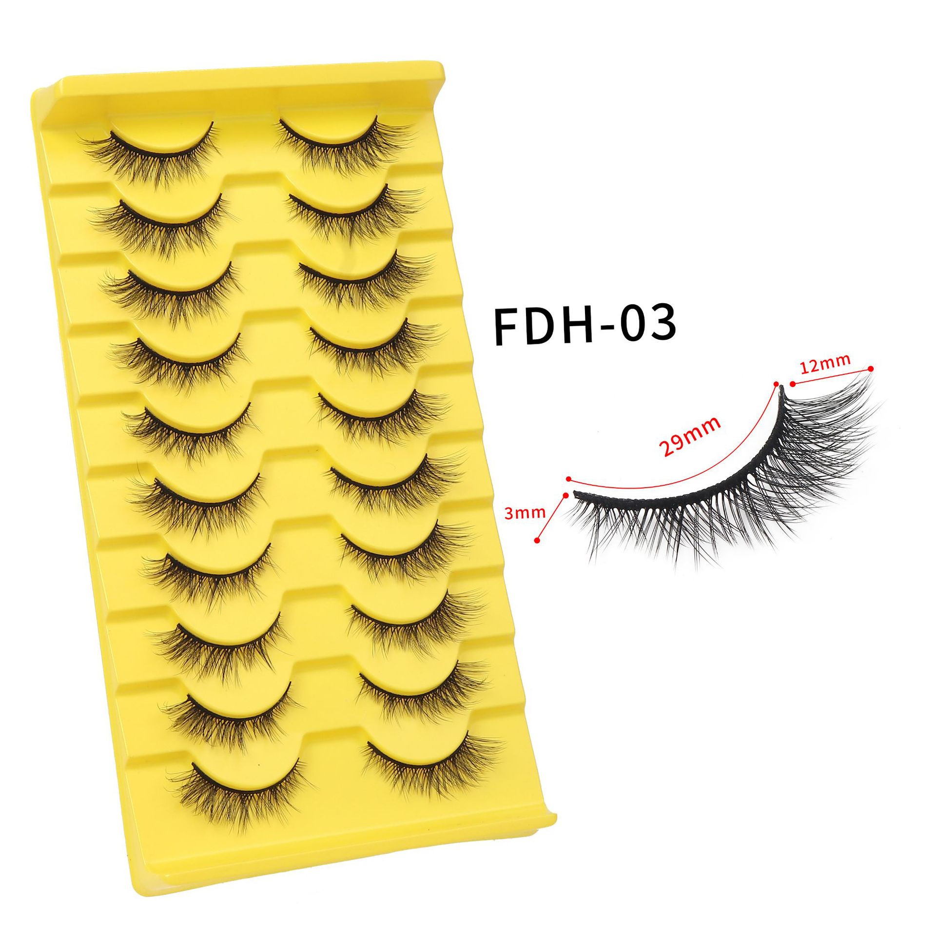 Fábrica al por mayor 10 pares de pestañas postizas 3D tridimensional multi-nivel segmentado pestañas gruesas suministro transfronterizo