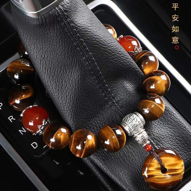 Botón de seguridad de piedra de ojo de tigre